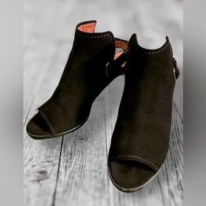 FRYE Leather Dani Shield Slingback Heeled Peep Toe Bootie 7.5 M